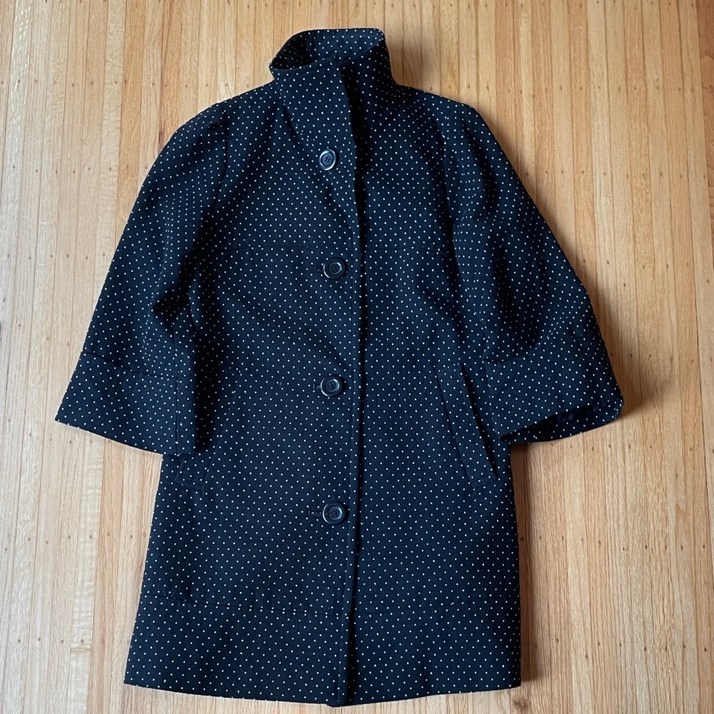 Polka Dot Black Women's Coat
